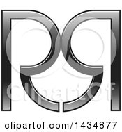 Clipart Of A Mirrored Capital Letter R Design Royalty Free Vector Illustration