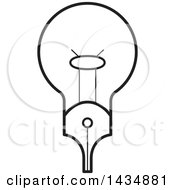 Clipart Of A Black And White Light Bulb Pen Nib Royalty Free Vector Illustration