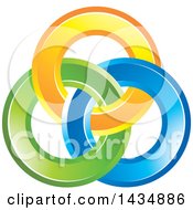 Clipart Of A Design Of Yellow Blue And Green Rings Royalty Free Vector Illustration by Lal Perera