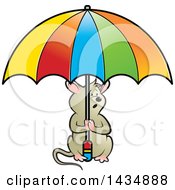 Poster, Art Print Of Mouse Holding An Umbrella