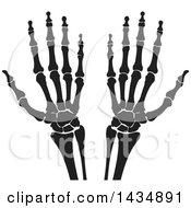 Clipart Of Black And White Skeleton Hands Royalty Free Vector Illustration