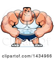 Poster, Art Print Of Cartoon Smug Buff Beefcake Muscular Bodybuilder