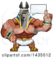 Cartoon Buff Muscular Anubis Holding Up A Finger And Talking
