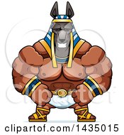 Poster, Art Print Of Cartoon Happy Buff Muscular Anubis