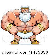 Poster, Art Print Of Cartoon Smug Buff Muscular Zeus