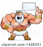 Poster, Art Print Of Cartoon Buff Muscular Zeus Talking