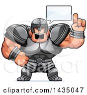 Poster, Art Print Of Cartoon Buff Muscular Warrior Talking