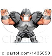Poster, Art Print Of Cartoon Buff Muscular Warrior Cheering