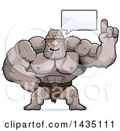 Poster, Art Print Of Cartoon Buff Muscular Ogre Talking