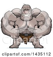 Poster, Art Print Of Cartoon Buff Muscular Ogre Giving Two Thumbs Up