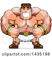 Cartoon Buff Muscular Hercules Giving Two Thumbs Up