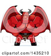 Clipart Of A Cartoon Smug Buff Muscular Demon Royalty Free Vector Illustration by Cory Thoman
