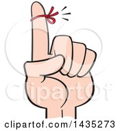 Cartoon Red Reminder String On A Womans Finger