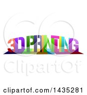Clipart Of Colorful Words 3d Printing With Shadows On White Royalty Free Illustration