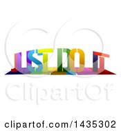 Clipart Of Colorful Words JUST DO IT With Shadows On White Royalty Free Illustration
