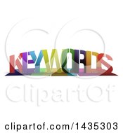 Clipart Of A Colorful Word KEYWORDS With Shadows On White Royalty Free Illustration