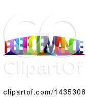 Clipart Of A Colorful Word PERFORMANCE With Shadows On White Royalty Free Illustration