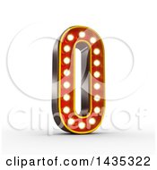 Clipart Of A 3d Retro Theater Light Bulb Styled Number 0 On A White Background With Clipping Path Royalty Free Illustration