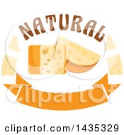 Poster, Art Print Of Cheese Block And Wedge With Text Over A Banner
