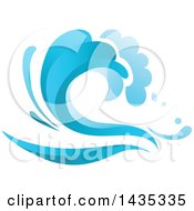 Clipart Of A Blue Splash Wave Royalty Free Vector Illustration