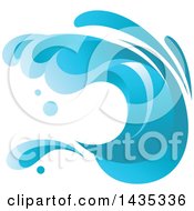 Clipart Of A Blue Splash Wave Royalty Free Vector Illustration