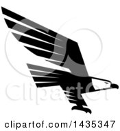 Clipart Of A Black And White Bald Eagle Royalty Free Vector Illustration