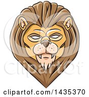 Poster, Art Print Of Demonic Eyed Lion Head With Black Outlines