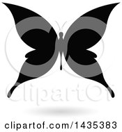 Poster, Art Print Of Black Silhouetted Butterfly With A Shadow