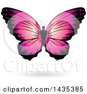 Poster, Art Print Of Pink Butterfly With A Shadow