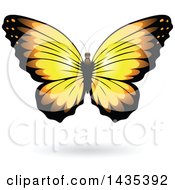 Poster, Art Print Of Yellow Butterfly With A Shadow