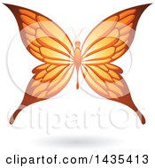 Poster, Art Print Of Flying Orange Butterfly And Shadow