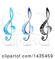 Poster, Art Print Of Floating Music Clef Symbols And Shadows