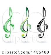Clipart Of Floating Music Clef Symbols And Shadows Royalty Free Vector Illustration