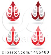 Clipart Of Floating Abstract Waterdrops With Arrow Hooks And Shadows Royalty Free Vector Illustration by cidepix