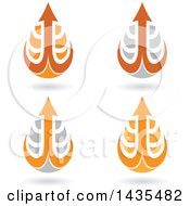 Poster, Art Print Of Floating Abstract Waterdrops With Arrow Hooks And Shadows
