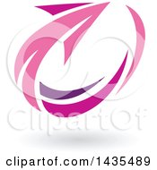 Clipart Of A Pink Circling Arrow And Shadow Royalty Free Vector Illustration by cidepix