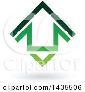 Clipart Of A Floating Abstract House Arrow Icon And Shadow Royalty Free Vector Illustration