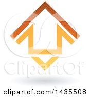 Poster, Art Print Of Floating Abstract House Arrow Icon And Shadow