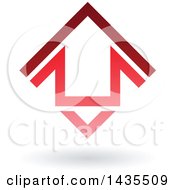 Poster, Art Print Of Floating Abstract House Arrow Icon And Shadow