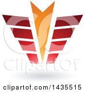 Poster, Art Print Of Abstract Red And Orange Arrow Wing Design