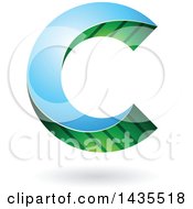 Poster, Art Print Of Skewed Letter C Design With A Shadow