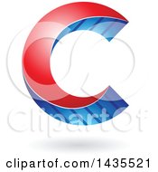 Clipart Of A Skewed Letter C Design With A Shadow Royalty Free Vector Illustration
