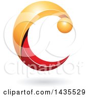 Poster, Art Print Of Yellow And Red Letter C With A Shadow