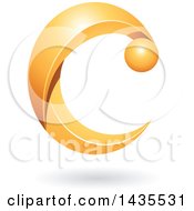 Clipart Of A Letter C With A Shadow Royalty Free Vector Illustration