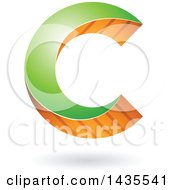 Poster, Art Print Of Skewed Letter C Design With A Shadow