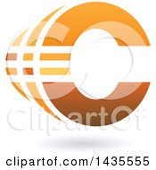 Poster, Art Print Of Striped Letter C Design With A Shadow