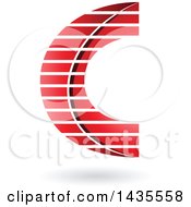 Poster, Art Print Of Letter C Design With Stripes And A Shadow