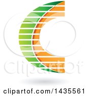 Poster, Art Print Of Letter C Design With Stripes And A Shadow