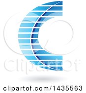 Poster, Art Print Of Letter C Design With Stripes And A Shadow