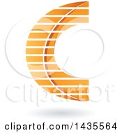 Poster, Art Print Of Letter C Design With Stripes And A Shadow